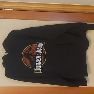 Jurassic Park Universal Studios T-Rex Logo  Black Hoodie Size Extra Large